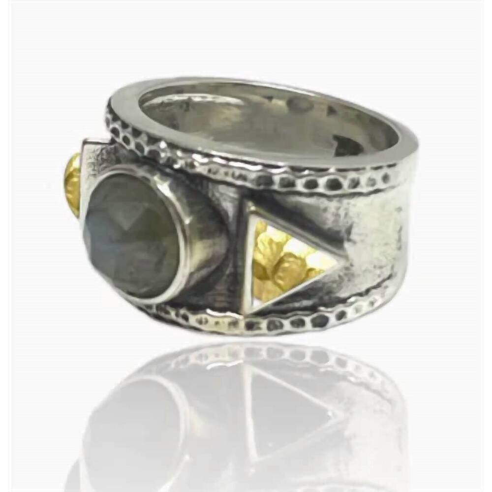 NEW TAT2 DESIGNS women's vintage labradorite & coin band in silver